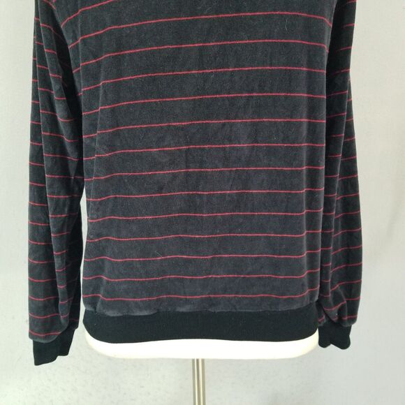 Macy's Men's Store velour sweater men's medium black long sleeve vintage 1980s - Picture 9 of 11